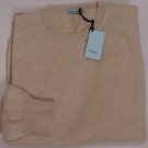 MALO SWEATER $890 LIGHT BROWN 100%CASHMERE CREWNECK JUMPER LARGE 52e NEW