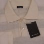 KITON SWEATER $1095 IVORY/ASH BOLD STRIPE 2-BTN CASHMERE/COTTON POLO MED 50e NEW