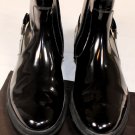 TOD'S SHOES $695 BLACK PATENT CALF SIDE BUCKLED PEBBLE SOLE BOOTS 11 44e NEW