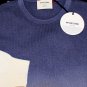 AVON CELLI SWEATER $1150 BLUE/IVORY DEGRADE 100%CASHMERE CREWNECK LG 52e NEW