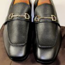 GUCCI SHOES $640 BLACK GRAIN CALFSKIN HORSEBIT ORNAMENTED LOAFERS 11.5 44.5e NEW