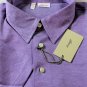 BRIONI POLO $395 LILAC PURPLE COMBED COTTON 3-BTN POLO GOLF SHIRT LG 52e NEW
