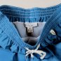 LORO PIANA SWIMSUIT $395 BLUE WHITE CONTRAST STITCH LOGO SWIM TRUNKS Sm 48e NEW