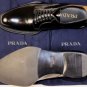 PRADA SHOES $1190 BLACK SPAZZOLATO BRUSHED CALF DERBY DRESS SHOES 7.5 40.5e NEW