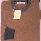 BRUNELLO CUCINELLI SWEATER MALT/GREY 100%CASHMERE CREWNECK JUMPER SM 48e NEW