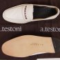 A. TESTONI SHOES $545 WHITE COLOR BAR VAMP HANDMADE LOAFER 7 40e NEW