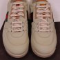GUCCI SHOES $495 KHAKI LOGO WEB SIDE STRIPED LOGO EMBOSSED TRAINER 9.5 42.5e NEW