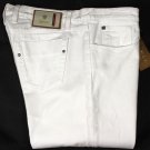GUCCI JEANS $595 WHITE LOGO EMBROIDERED FIT LEG 5PKT BTN FLY DENIM 36/37 52e NEW