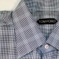 TOM FORD SHIRT $595 BLACK/WHITE MICRO-CHECK OXFORD DRESS SHIRT 17/35 43 NEW
