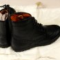 SANTONI SHOES $695 BLACK GRAINED LEATHER WINGTIP LUG SOLE LACED BOOTS 7 40e NEW