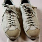 SANTONI SHOES $395 WHITE CALFSKIN LOGO EMBOSSED LOW PROFILE TRAINER 12 45e NEW