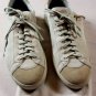 SANTONI SHOES $395 WHITE CALFSKIN LOGO EMBOSSED LOW PROFILE TRAINER 12 45e NEW