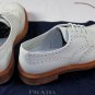 PRADA SHOES $850 IVORY CALF TOE ORNAMENT WINGTIP TRIPLE SOLE BROGUE 10 43e NEW
