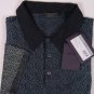 PRADA POLO $865 BLACK/BLUE FADE DESIGN 3-BTN 100%WOOL COUTURE POLO XXL 56e NEW