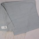 ZEGNA SCARF $295 LIGHT BLUE/AQUA CHEVRON STRIPE 100-WOOL FRAYED WINTER SCARF NEW
