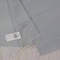 ZEGNA SCARF $295 LIGHT BLUE/AQUA CHEVRON STRIPE 100-WOOL FRAYED WINTER SCARF NEW