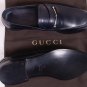 GUCCI SHOES $695 DARK BLUE LOGO LINK ORNAMENTED VAMP LOAFER 10.5 43.5e NEW