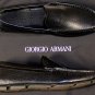 GIORGIO ARMANI SHOES $525 BLACK PINHOLE PERFORATED LOGO HEEL DRIVERS 10 43e NEW