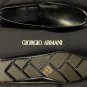 GIORGIO ARMANI SHOES $525 BLACK PINHOLE PERFORATED LOGO HEEL DRIVERS 10 43e NEW