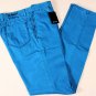 KITON PANTS $795 AQUA BLUE LOGO EMBROIDERED HANDMADE CONTRAST CHINO 35 50e NEW