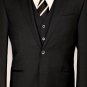 CORNELIANI SUIT $2495 BLACK WOOL/MOHAIR 2-BTN VESTED ACTUEL 3PC SUIT 40R 50e NEW