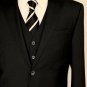 CORNELIANI SUIT $2495 BLACK WOOL/MOHAIR 2-BTN VESTED ACTUEL 3PC SUIT 40R 50e NEW