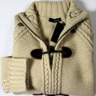 DSQUARED2 SWEATER $960 CAMEL BROWN TOGGLE/ZIP WOOL/NYLON CARDIGAN LG 52e NEW