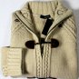 DSQUARED2 SWEATER $960 CAMEL BROWN TOGGLE/ZIP WOOL/NYLON CARDIGAN LG 52e NEW