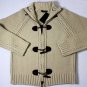 DSQUARED2 SWEATER $960 CAMEL BROWN TOGGLE/ZIP WOOL/NYLON CARDIGAN LG 52e NEW
