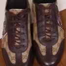 GUCCI SHOES $545 BROWN LOGO GUCCISSIMA TWO TONE PEBBLE SOLE TRAINERS 11 44e  NEW