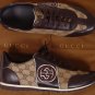GUCCI SHOES $545 BROWN LOGO GUCCISSIMA TWO TONE PEBBLE SOLE TRAINERS 11 44e  NEW