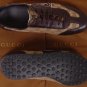 GUCCI SHOES $545 BROWN LOGO GUCCISSIMA TWO TONE PEBBLE SOLE TRAINERS 11 44e  NEW