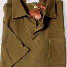 LORO PIANA POLO $445 BROWN 1-BTN OPEN PIQUE LOGO EMBROIDERED POLO LG 52e NEW