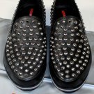 PRADA SPORT SHOES $1150 BLACK NAPPA PALLADIUM SPIKE STUD VAMP LOAFERS 10 43 NEW