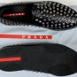 PRADA SPORT SHOES $1150 BLACK NAPPA PALLADIUM SPIKE STUD VAMP LOAFERS 10 43 NEW