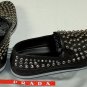 PRADA SPORT SHOES $1150 BLACK NAPPA PALLADIUM SPIKE STUD VAMP LOAFERS 10 43 NEW