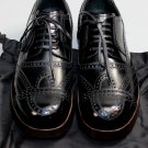DOLCE & GABBANA SHOES $890 BLACK CALFSKIN HANDMADE CAPTOE STITCH BROGUE 7 40 NEW