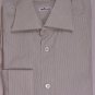 KITON DRESS SHIRT $785 BROWN MICRO-STRIPE FC KITON HANDMADE SHIRT 15/33 38e NEW
