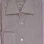 KITON DRESS SHIRT $785 BROWN MICRO-STRIPE FC KITON HANDMADE SHIRT 15/33 38e NEW