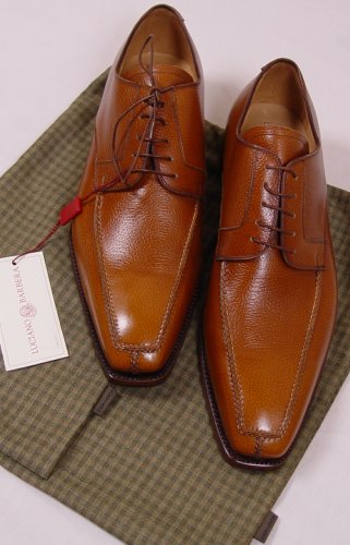 LUCIANO BARBERA SHOES $1450 BROWN SPLIT TOE HANDMADE OXFORDS 6.5 38.5e NEW