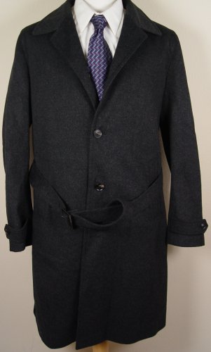 BRIONI JACKET $3295 CHARCOAL GRAY 5-BTN WOOL/CASHMERE HANDMADE TOPCOAT L 52e NEW