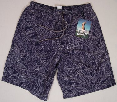 PAUL SMITH SWIM TRUNKS $165 NAVY/WHITE LOGO SWIMSUIT BEACHWEAR MED 50e NEW