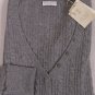 BRUNELLO CUCINELLI SWEATER GRAY 100%CASHMERE CABLE KNIT 5-BTN V-NECK LARGE 8 NEW
