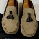 GIORGIO ARMANI SHOES $895 LIGHT BROWN CROCODILE ACCENTED DRIVERS 12 45e NEW