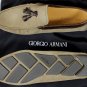 GIORGIO ARMANI SHOES $895 LIGHT BROWN CROCODILE ACCENTED DRIVERS 12 45e NEW