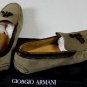 GIORGIO ARMANI SHOES $895 LIGHT BROWN CROCODILE ACCENTED DRIVERS 12 45e NEW