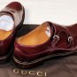 GUCCI SHOES $750 BRANDY DOUBLE LOGO CHARM BUCKLED MONKSTRAP 9.5 42.5e NEW