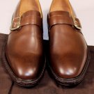 CHURCH'S SHOES $890 CHESTNUT BENCH MADE NEVADA CALF BUCKLED MONKSTRAP 11 44 NEW