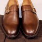 CHURCH'S SHOES $890 CHESTNUT BENCH MADE NEVADA CALF BUCKLED MONKSTRAP 11 44 NEW