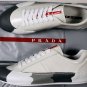 PRADA SPORT SHOES $575 WHITE LOGO EMBOSSED CAMO WRAPPED SOLE TRAINERS 9 42e NEW